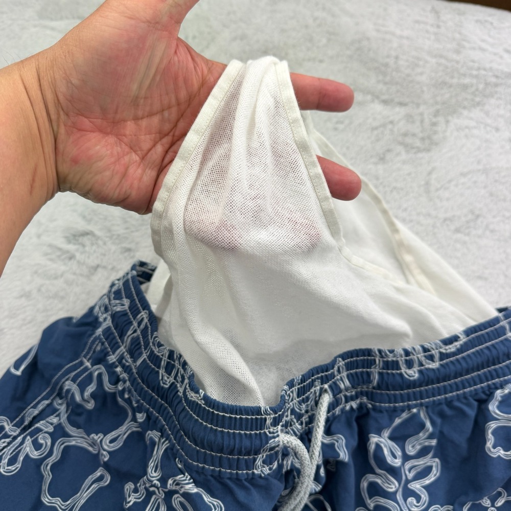 Vilebrequin Swim Trunks Mens XL Blue Floral Hawaiian Elastic Waist Drawstring - Picture 3 of 8